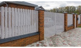 Штакетник металлический МЕТАЛЛ ПРОФИЛЬ ELLIPSE-O 19х126 (ECOSTEEL_MA-01-Беленый Дуб-0.5)