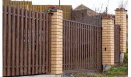 Штакетник металлический МЕТАЛЛ ПРОФИЛЬ TRAPEZE-O 16,5х118 (ECOSTEEL_MA-01-МореныйДуб-0.5)