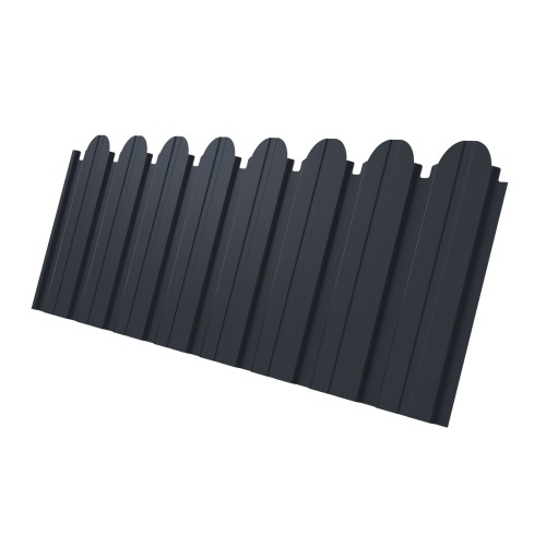 Профнастил C10B фигурный 0,45 Drap TwinColor RAL 7024 мокрый асфальт