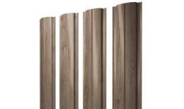 Штакетник Полукруглый Slim с прямым резом 0,45 Print Elite White Wood TwinColor