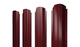 Штакетник П-образный А фигурный 0,5 Satin RAL 3005 красное вино