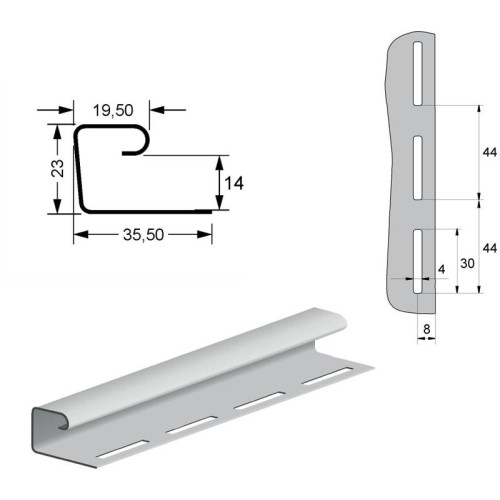 Профиль J Grand Line Standart салатовый (3,0м)