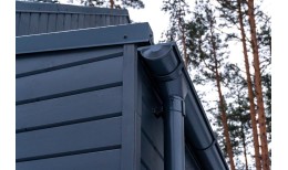 Труба круглая соединительная Grand Line 90мм 1м RAL 7024 мокрый асфальт