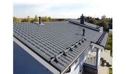 Металлочерепица кредо 0,5 Satin RAL 7024 мокрый асфальт