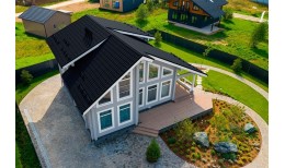 Металлочерепица классик Grand Line 0,5 GreenCoat Pural BT, matt RR 23 темно-серый (RAL 7024 мокрый асфальт)