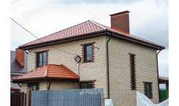 Металлочерепица камея 0,5 Satin RAL 8004 терракота