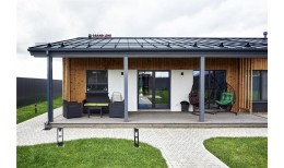 Кликфальц Grand Line 0,45 PE с пленкой на замках RAL 7024 мокрый асфальт