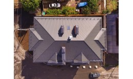 Металлочерепица кредо 0,5 Rooftop Бархат RAL 7024 мокрый асфальт