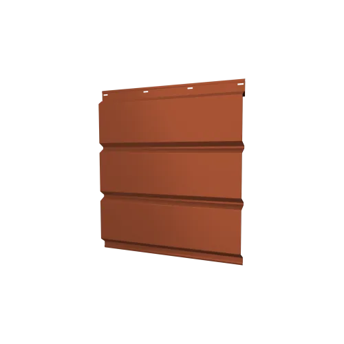 Софит металлический без перфорации 0,5 Satin Matt с пленкой RAL 8004 терракота
