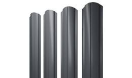 Штакетник Полукруглый Slim фигурный 0,5 Satin Matt RAL 7024 мокрый асфальт