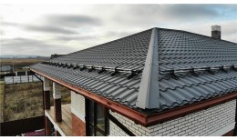 Металлочерепица кредо 0,5 Rooftop Бархат RAL 7016 антрацитово-серый