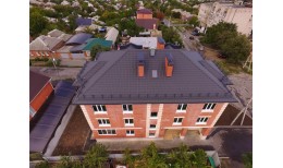 Металлочерепица кредо 0,5 Satin Matt RAL 7024 мокрый асфальт