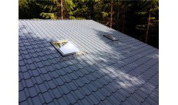 Металлочерепица камея 0,5 Satin Matt RAL 7024 мокрый асфальт