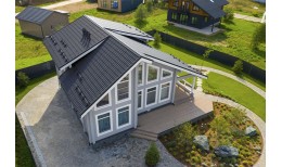 Металлочерепица классик Grand Line 0,5 PurLite Matt RAL 7024 мокрый асфальт