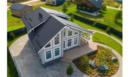 Металлочерепица классик Grand Line 0,5 PurLite Matt RAL 7024 мокрый асфальт