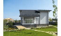 Металлочерепица классик Grand Line 0,5 PurLite Matt RAL 7024 мокрый асфальт