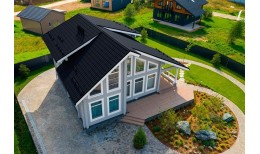 Металлочерепица классик Grand Line 0,5 PurLite Matt RAL 7024 мокрый асфальт