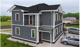 Металлочерепица классик Grand Line 0,5 PurLite Matt RAL 7024 мокрый асфальт