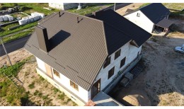 Металлочерепица квинта плюс Grand Line 0,5 PurLite Matt RR 32 темно-коричневый