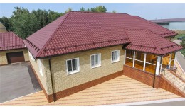 Металлочерепица камея 0,5 Satin Matt RAL 3005 красное вино