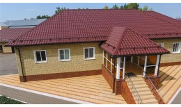 Металлочерепица камея 0,5 Satin Matt RAL 3005 красное вино