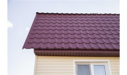 Металлочерепица камея 0,5 Satin Matt RAL 3005 красное вино