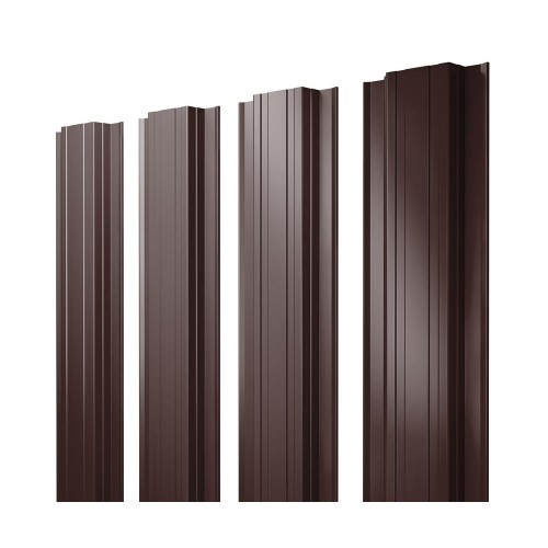 Штакетник Прямоугольный 0,5 GreenCoat Pural BT, matt RR 887 шоколадно-коричневый (RAL 8017 шоколад)