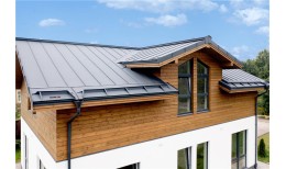 Фальц двойной стоячий Grand Line 0,5 Satin Matt с пленкой на замках RAL 7024 мокрый асфальт