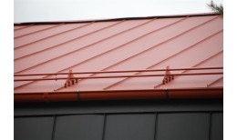 Фальц двойной стоячий Grand Line 0,45 Drap с пленкой на замках RAL 8004 терракота