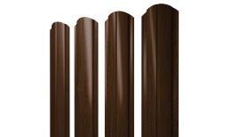 Штакетник Полукруглый Slim фигурный 0,45 Print Elite Choco Wood TwinColor