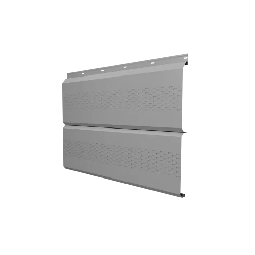 Софит ЭкоБрус с перфорацией 0,345 Grand Line 0,5 Satin с пленкой RAL 9006бело-алюминиевый