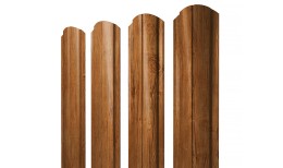 Штакетник Полукруглый Slim фигурный 0,45 Print-Double Elite Golden Wood