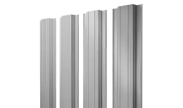 Штакетник Прямоугольный с прямым резом 0,45 PE RAL 9006бело-алюминиевый