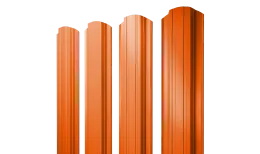 Штакетник Прямоугольный фигурный 0,45 PE RAL 2004 оранжевый