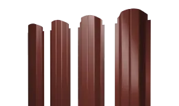 Штакетник П-образный А фигурный 0,45 PE RAL 3009 оксидно-красный