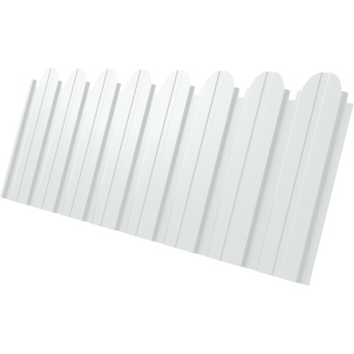 Профнастил C10B фигурный 0,45 PE RAL 9003 сигнальный белый