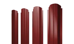 Штакетник П-образный А фигурный 0,5 Satin RAL 3011 коричнево-красный