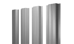 Штакетник П-образный A с прямым резом 0,45 PE RAL 9006бело-алюминиевый