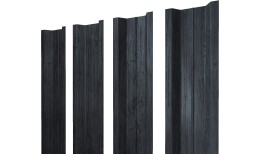 Штакетник П-образный В с прямым резом 0,45 Print Premium Grey Wood TwinColor