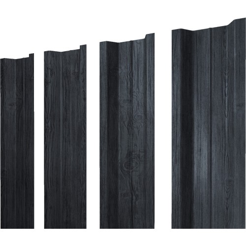 Штакетник П-образный В с прямым резом 0,45 Print Premium Grey Wood TwinColor