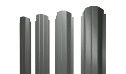 Штакетник П-образный А фигурный 0,45 PE RAL 7005 мышино-серый