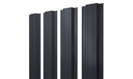 Штакетник Прямоугольный с прямым резом 0,45 PE RAL 7024 мокрый асфальт