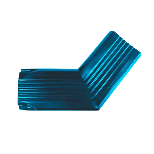 Колено трубы гофрированное боковое левое Vortex Lite 76х102мм PE RAL 5005 сигнальный синий